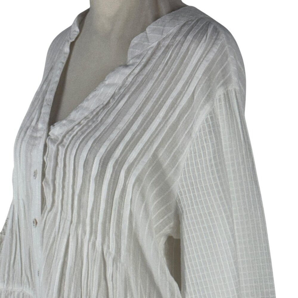 Like new! DOTTI White Cotton Boho Shabby Chic Swim Coverup Size Medium - Picture 8 of 13